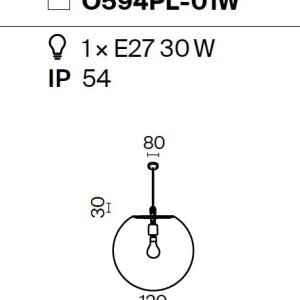 Pendul pentru iluminat exterior IP54 Erda alb 64791 universul-luminii.ro