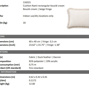 Perna decorativa LUX Nami rectangular, 60x40cm - Img 3