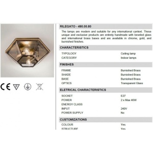 Plafonier design clasic finisaj brunito Il Rilegato 490.00.80 54001 universul-luminii.ro