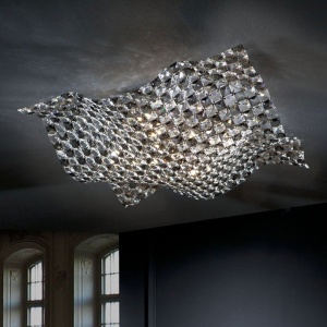 Plafonier modern cristal K9 dim.54x54cm Saten 160674