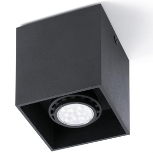 Plafonier negru cu 1 spot cu design modern, TECTO-1 63271