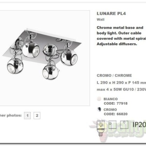 Plafonier reglabil LUNARE PL4 Cromo 066820 47341 universul-luminii.ro