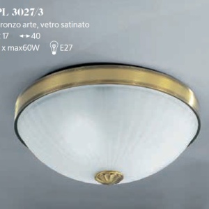 Plafoniera clasic design italian din alama, sticla 3027 RA-PL. 3027/3 102701 universul-luminii.ro