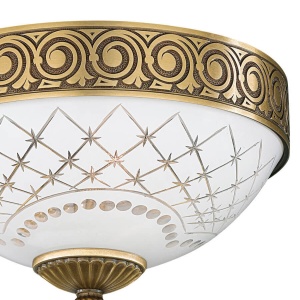 Plafoniera clasic design italian din alama, sticla 7002 RA-PL. 7012/2 102121 universul-luminii.ro