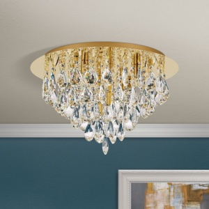 Plafoniera cristal K9 design elegant CELESTE D-45 aurie 156511 universul-luminii.ro