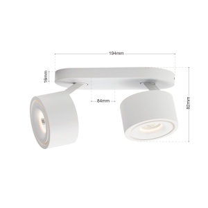 Plafoniera cu 2 Spoturi LED directionabile SPECTER alba 235531 universul-luminii.ro