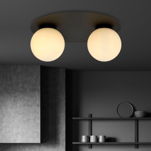 Plafoniera cu 2 surse de iluminat design modern Solar negru 117961 universul-luminii.ro