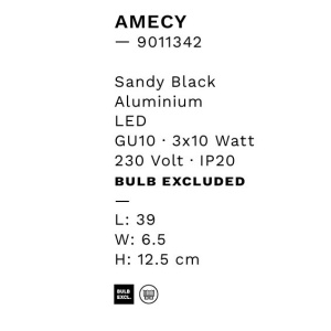 Plafoniera cu 3 spoturi Amecy negru 148721 universul-luminii.ro