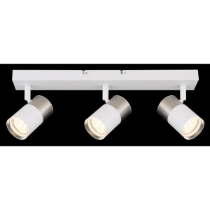 Plafoniera cu 3 Spoturi directionabile BRISBON nickel/alb 236301 universul-luminii.ro