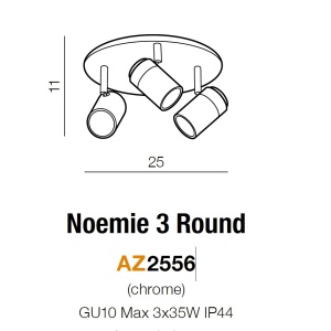 Plafoniera cu 3 Spoturi directionabile pentru baie NOEMIE Round 71301 universul-luminii.ro