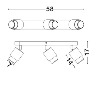 Plafoniera cu 3 spoturi Ison alb 160291 universul-luminii.ro