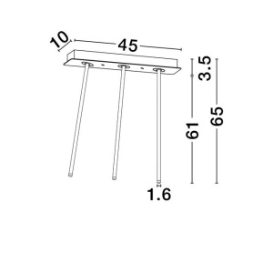 Plafoniera cu 3 Spoturi LED reglabile design tubular STILVI negru, H-65cm 237851 universul-luminii.ro