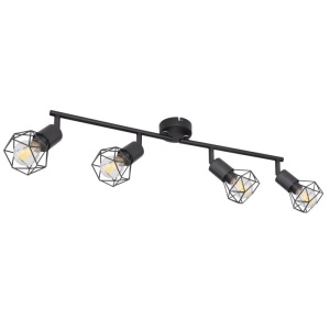 Plafoniera cu 4 spoturi design industrial XARA I negru 114121 universul-luminii.ro