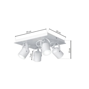Plafoniera cu 4 spoturi directionabaile moderna PICO alb 203081 universul-luminii.ro
