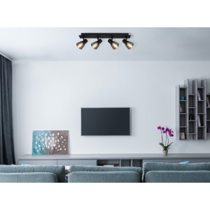 Plafoniera cu 4 spoturi directionabile design modern CLAUDE negru 114041 universul-luminii.ro