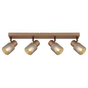 Plafoniera cu 4 Spoturi directionabile metal cafea SATELLA 249711 universul-luminii.ro
