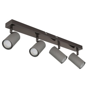 Plafoniera cu 4 spoturi directionabile metal negru gri ROBBY 249361 universul-luminii.ro