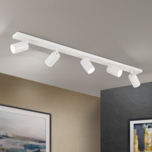 Plafoniera cu 5 Spoturi stil minimalist modern SEAN alba 156981 universul-luminii.ro