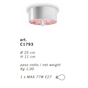 Plafoniera design italian realizat manual din ceramica PI, D.25cm 216041 universul-luminii.ro