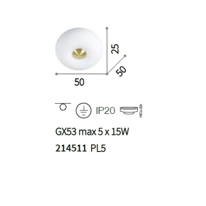 Plafoniera design modern Arizona PL5, 50cm 214511 71831 universul-luminii.ro