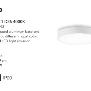Plafoniera design modern LED HALO PL1 D35 4000K 223193 50281 universul-luminii.ro