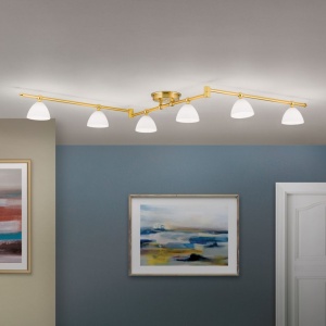 Plafoniera design modern OPALDESIGN 6L, auriu mat - Img 1