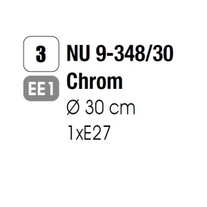 Plafoniera diametru 30cm, Agada NU 9-348/30 chrom OR 94911 universul-luminii.ro