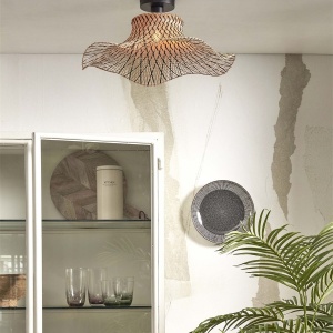 Plafoniera din bambus Ibiza S 50cm, negru/ natur 227831 universul-luminii.ro