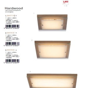 Plafoniera din lemn si sticla, LED Hardwood 29x29cm G94477/35 BL 56021 universul-luminii.ro