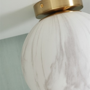 Plafoniera din sticla cu aspect de marmura Carrara 22cm 100051 universul-luminii.ro