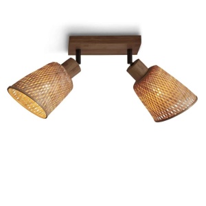 Plafoniera eco din bambus Java 2-Shade nat/15x17, nat - Img 1