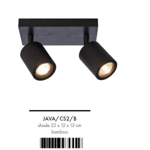 Plafoniera eco din bambus Java/2xGU10, black 64321 universul-luminii.ro