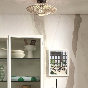 Plafoniera eco din ratan Zanzibar flat 40cm S, white 121781 universul-luminii.ro