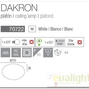Plafoniera exterior IP65 Dakron 70722 47661 universul-luminii.ro