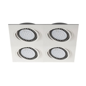 Plafoniera incastrabila cu 4 spoturi directionabile BOXY DL 4, alb 20073-WH ZL
