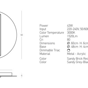 Plafoniera LED 43W 3000K BLACK STICK-GREY ZB-2570 171421 universul-luminii.ro