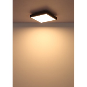 Plafoniera LED aluminiu argintiu, MDF gri DORO 30x30cm 590461 universul-luminii.ro