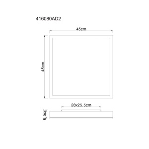Plafoniera LED aluminiu argintiu, MDF gri DORO 45x45cm 590611 universul-luminii.ro