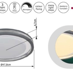 Plafoniera LED cu telecomanda design slim TERPSA 236371 universul-luminii.ro