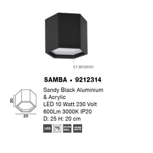 Plafoniera LED design minimal SAMBA neagra 222071 universul-luminii.ro