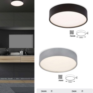 Plafoniera LED design modern Larcia IP44 argintiu, alb - Img 5