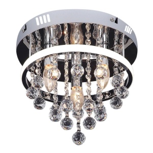 Plafoniera LED design modern Pallas crom, alb - Img 1