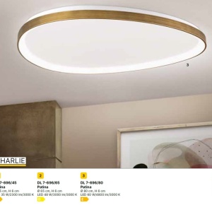Plafoniera LED design modern slim CHARLIE patina D-65cm 233931 universul-luminii.ro
