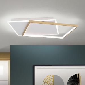 Plafoniera LED design slim EMANUEL auriu/alb - Img 2