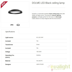 Plafoniera LED design ultramodern minimalist DOLME black 64096 42561 universul-luminii.ro