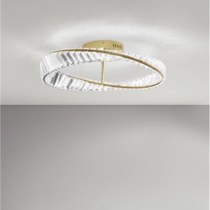 Plafoniera LED dimabila, cristal design elegant AURELIA auriu 60cm - Img 2