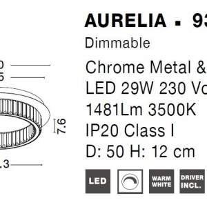 Plafoniera LED dimabila, cristal design elegant AURELIA crom 50cm - Img 3