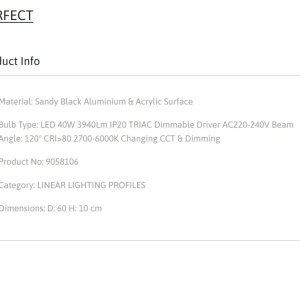 Plafoniera LED moderna design slim PERFECT 60cm negru CCT Dimmable 140451 universul-luminii.ro