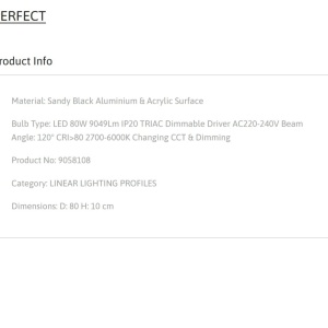 Plafoniera LED moderna design slim PERFECT 80cm negru CCT Dimmable 140461 universul-luminii.ro