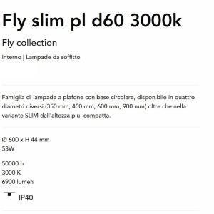 Plafoniera LED moderna Fly slim pl d60 3000k alba 242531 universul-luminii.ro